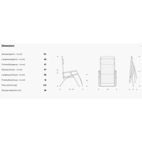 Poltrona Reclinabile LaFuma R Clip Ocean 2 Poltrona Reclinabile LaFuma R Clip Ocean - immagine 2